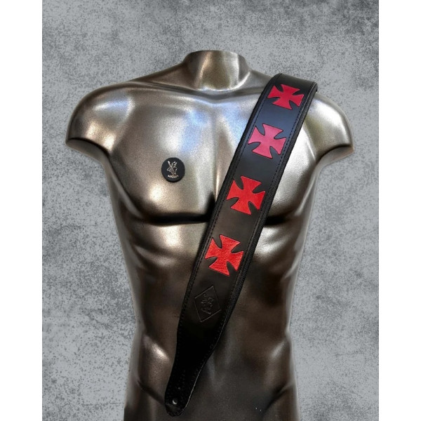 ΖΩΝΗ MINOTAUR ΔΕΡΜΑΤΙΝΗ CELTIC CROSS RED-BLACK ΚΙΘΑΡΑΣ 279881