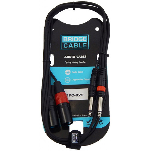ΚΑΛΩΔΙΟ MUSIC TPC-022 2XLR ΑΡΣ - 2RCA ΑΡΣ 1.5m