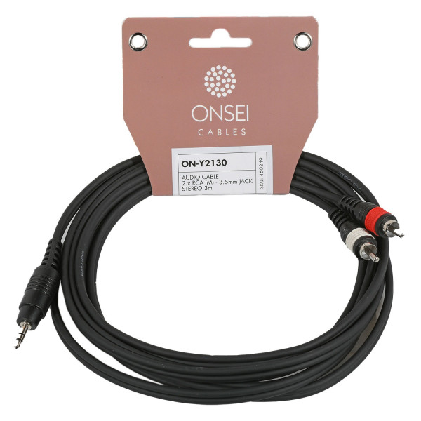 ΚΑΛΩΔΙΟ ONSEI ΚΑΡΦΙ 3.5mm STEREO ΑΡΣ - 2RCA ΑΡΣ 1m. 2110