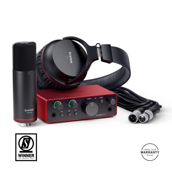ΚΑΡΤΑ ΗΧΟΥ  FOCUSRITE SCARLETT SOLO STUDIO 4TH GEN + ΜΙΚΡΟΦΩΝΟ + ΑΚΟΥΣΤΙΚΑ