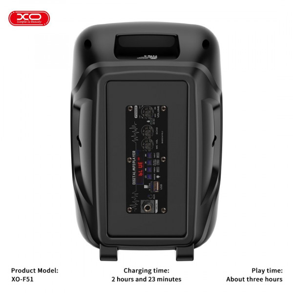 ΗΧΕΙΟ ΗΧΟΣΥΣΤΗΜΑ KARAOKE  ΕΝΕΡΓΟ MUSIC F-51 USB BLUETOOTH (ΕΠΑΝΑΦΟΡΤΙΖΟΜΕΝΟ) 1 ΜΙΚΡΟΦΩΝΟ