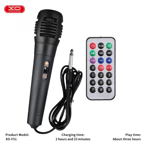 ΗΧΕΙΟ ΗΧΟΣΥΣΤΗΜΑ KARAOKE  ΕΝΕΡΓΟ MUSIC F-51 USB BLUETOOTH (ΕΠΑΝΑΦΟΡΤΙΖΟΜΕΝΟ) 1 ΜΙΚΡΟΦΩΝΟ