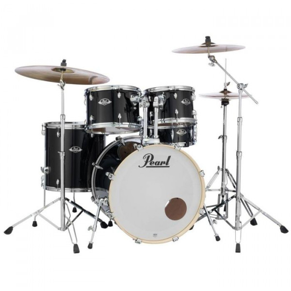 DRUM SET PEARL JET BLACK 22" ΜΕ ΒΑΣΕΙΣ ΚΑΙ ΠΙΑΤΙΝΙΑ EXX725BR