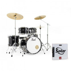 DRUM SET PEARL ROADSHOW PLUS JET BLACK 20" ΜΕ ΒΑΣΕΙΣ ΚΑΙ ΠΙΑΤΙΝΙΑ RS-505BC