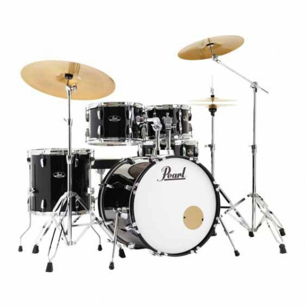 DRUM SET PEARL ROADSHOW PLUS JET BLACK 22" ΜΕ ΒΑΣΕΙΣ ΚΑΙ ΠΙΑΤΙΝΙΑ RS-525SBC