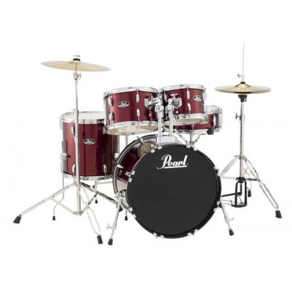 DRUM SET PEARL ROADSHOW RED WINE 20" ΜΕ ΒΑΣΕΙΣ ΚΑΙ ΠΙΑΤΙΝΙΑ RS-505C