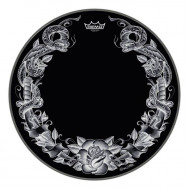 ΔΕΡΜΑ  REMO POWERSTROKE TATTOO DRAGONROSE ON BLK GRAPHIC 22' BASS'