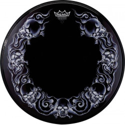 ΔΕΡΜΑ  REMO POWERSTROKE TATTOO SKULLS ON BLACK GRAPHIC 22'' BASS