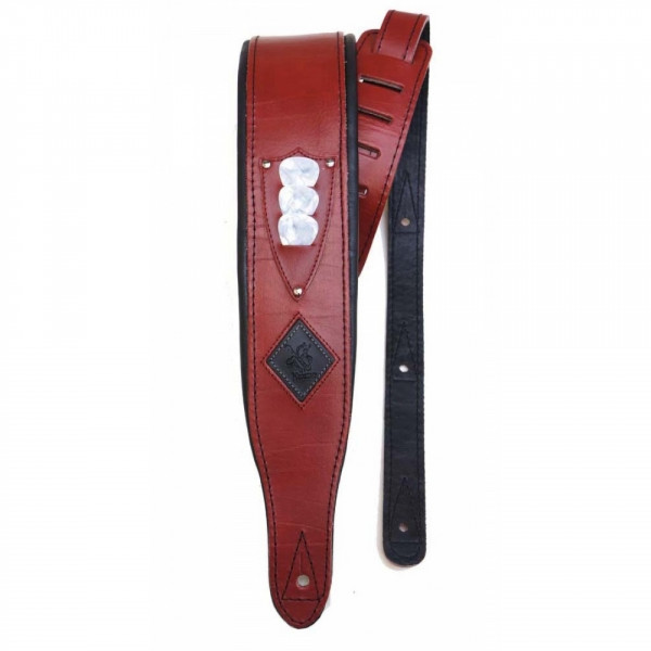 ΖΩΝΗ MINOTAUR ΔΕΡΜΑΤΙΝΗ ΚΙΘΑΡΑΣ - ΜΠΑΣΣΟΥ  DELUXE PICKHOLDER RED-VINTAGE 111912