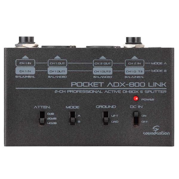 ΕΠΕΞΕΡΓΑΣΤΗΣ SOUNDSATION ADX-800 2-Channel Splitter ACTIVE DI BOX