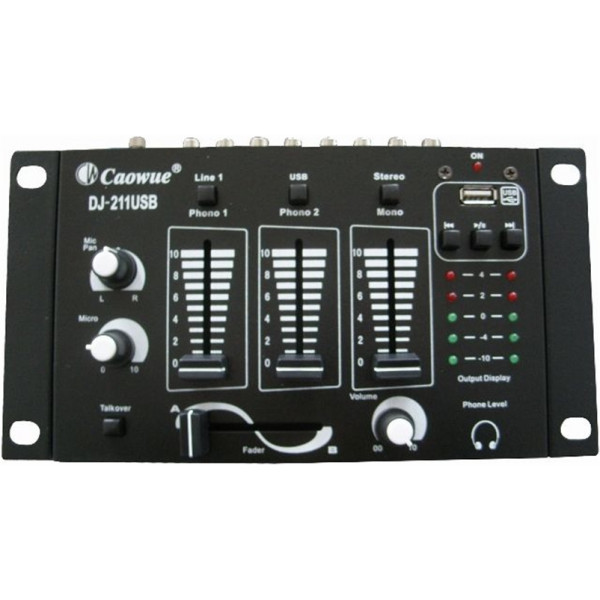 DJ ΜΙΚΤΗΣ MUSIC DJ-211USB  2 ΚΑΝΑΛΙΑ + 1MIC