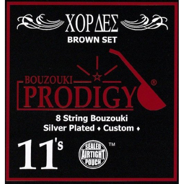 ΧΟΡΔΕΣ ΣΕΤ 8 ΜΠΟΥΖΟΥΚΙΟΥ PRODIGY RED BROWN 011 SILVER