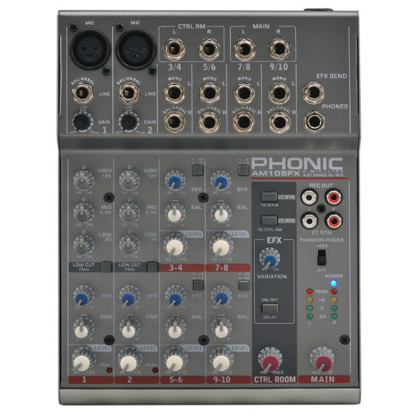 ΚΟΝΣΟΛΑ PHONIC AM-105FX 2 Mic/Line 4