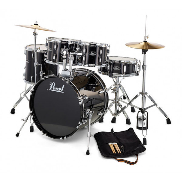 DRUM SET PEARL ROADSHOW JET BLACK 20" ΜΕ ΒΑΣΕΙΣ ΚΑΙ ΠΙΑΤΙΝΙΑ RS-505C