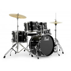 DRUM SET PEARL ROADSHOW JET BLACK 20" ΜΕ ΒΑΣΕΙΣ ΚΑΙ ΠΙΑΤΙΝΙΑ RS-505C 
