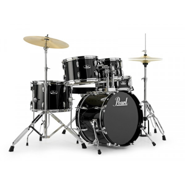 DRUM SET PEARL ROADSHOW JET BLACK 20" ΜΕ ΒΑΣΕΙΣ ΚΑΙ ΠΙΑΤΙΝΙΑ RS-505C
