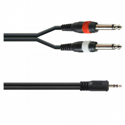 ΚΑΛΩΔΙΟ TLC-172-2/1.5M  ΚΑΡΦΙ STEREO 3,5 mm - 2 ΚΑΡΦΙ ΑΡΣ 1,5m