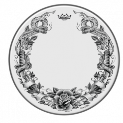 ΔΕΡΜΑ  REMO TT-0814-AX-TO2  AMBASSADOR TATTOO DRAGONROSE GRAPHIC 14''