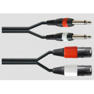 ΚΑΛΩΔΙΟ DDS THP-004/1.5m  2ΚΑΡΦΙ 6,3mm - 2XLR ΑΡΣ 1,5m.
