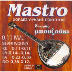ΧΟΡΔΕΣ ΣΕΤ 8 ΜΠΟΥΖΟΥΚΙΟΥ  MASTRO   SILVER 011